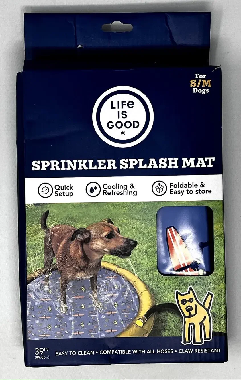 Life is Good Sprinkler Splash Mat NIB for Small/Medium Dogs 39 in Claw Resistant